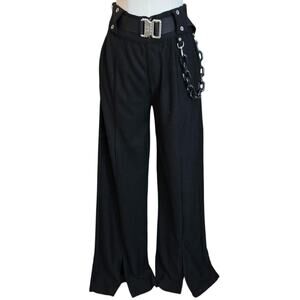 Women's NWT Black Boss Lady Buckle Pants UK 10 / US 6